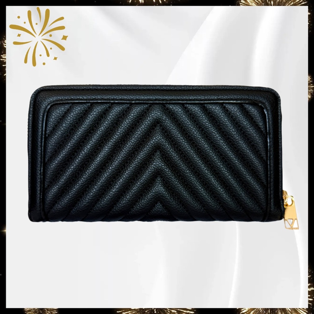 🆕 Victoria's Secret Black Quilted Zip Wallet Clutch - Picture 6 of 6